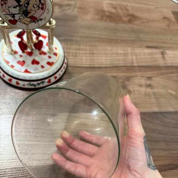 Vintage Y2K Betty Boop Pudgy Clock Glass Heart Anniversary Dome Spin Works - Picture 3 of 8